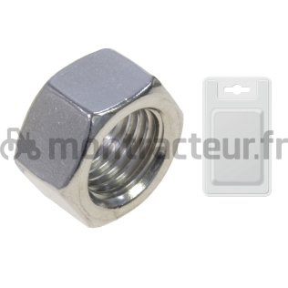 ÉCROUS MÉTRIQUE ZINC M80 - Ø 10 - (BLISTER 5 PIÈCES)