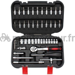 COFFRET DE DOUILLE KM 1/4 - 46 PIÈCES