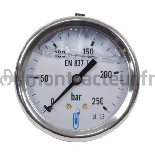 MANOMÈTRE Ø 63 - 0-250BAR - 1/4'' - INOX