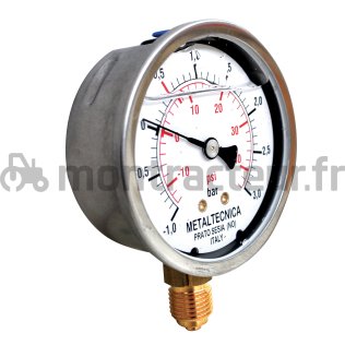 MANOMÈTRE REMPLI DE GLYCÉRINE 1/4'' - Ø 63 MM