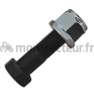 BOULON TH AVEC ÉCROU NYLSTOP A EMBASE - 12.9 Ø 14 X 1.5 X 35 NOIR (BLISTER 25 PIÈCES)