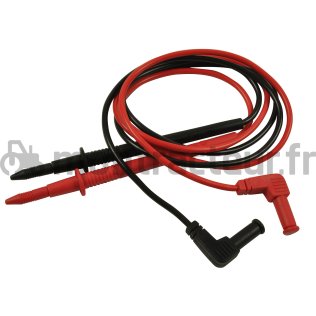 JEU DE CORDONS DE MESURE EN PVC 10A - 4MM - LONGUEUR 75CM