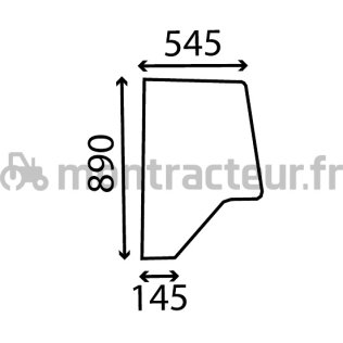 VITRE DE PORTE SUPÉRIEURE - ARRIÈRE - FIXE - PLATE - TEINTÉE