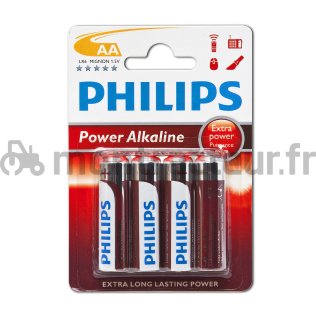 PILES POWER ALKALINE LR6/AA (BLISTER 4 PIÈCES)
