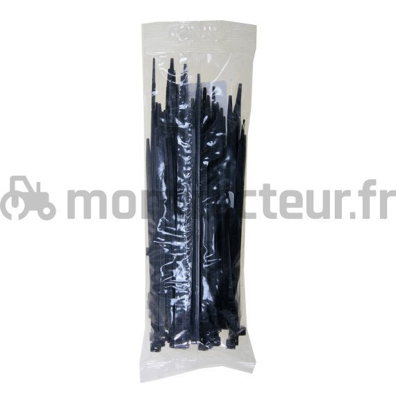 COLLIERS DE SERRAGE NOIRE - 4.8 X 160 MM - (BLISTER 100 PIÈCES)