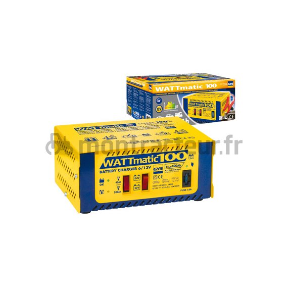 CHARGEUR WATTMATIC 100 AUTOMATIQUE 6/12 V - 15 > 100 AH
