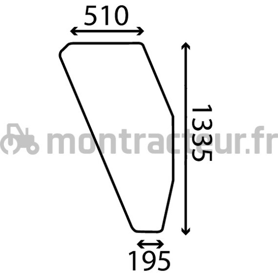 VITRE DE PORTE DROITE - BOMBÉE - CLAIRE
