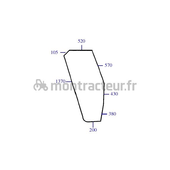 VITRE DE PORTE GAUCHE - BOMBÉE - CLAIRE