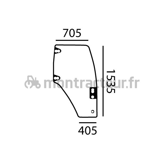 VITRE DE PORTE DROITE - BOMBÉE - TEINTÉE
