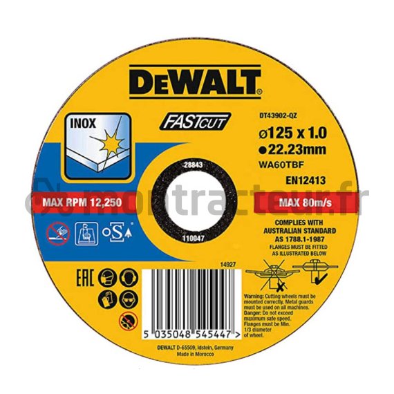 DISQUE À TRONÇONNER Ø 125 X 22.2 MM - 1.0 MM - (BLISTER 1 PIÈCE)