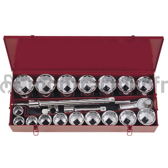 JEU DE DOUILLES 1'' 36-80 MM (BLISTER 21 PIÈCES)