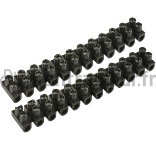 BARETTE DE CONNECTION 12 BORNES - 10 MM² - (BLISTER 2 PIÈCES)