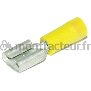 COSSE PLATE FEMELLE JAUNE - 6.3 X 0.8 MM - (BLISTER 5 PIÈCES)