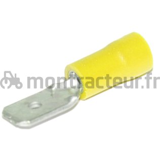 COSSE PLATE MÂLE JAUNE - 6.3 X 0.8 MM - (BLISTER 5 PIÈCES)