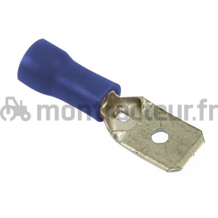 COSSE PLATE MÂLE BLEUE - 6.3 X 0.8 MM - (BLISTER 10 PIÈCES)