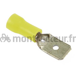COSSE PLATE MÂLE JAUNE - 6.3 X 0.8 MM - (BLISTER 10 PIÈCES)