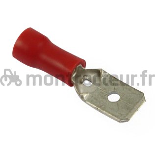 COSSE PLATE MÂLE ROUGE - 6.3 X 0.8 MM - (BLISTER 10 PIÈCES)