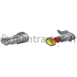 CONNECTEUR SUPERSEALS M / F - 2V JAUNE 1.5 MM - (BLISTER 4 PIÈCES)