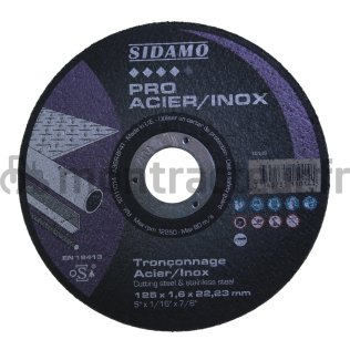 DISQUE À TRONÇONNER Ø 125 X 22.2 MM - 1.6 MM - (BLISTER 1 PIÈCE)