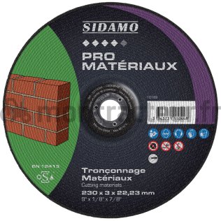 DISQUE À TRONÇONNER Ø 230 X 22.2 MM - 3.0 MM - (BLISTER 1 PIÈCE)