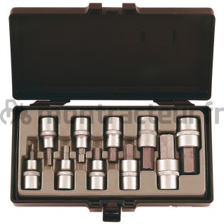 JEU 10 PIÈCES HEXAGONALES SUR DOUILLE 1/2''