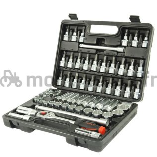 JEU 61 DOUILLES 3/8'' + ACCESSOIRES