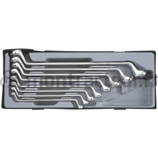 JEU DE CLÉS A OEIL 12 PANS COUDÉES 75° 6 A 23MM - (BLISTER 8 PIÈCES)