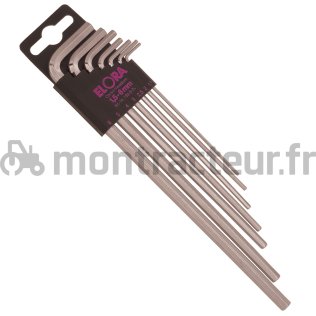 JEU DE CLÉS 6 PANS LONGUES (9 PIÈCES)