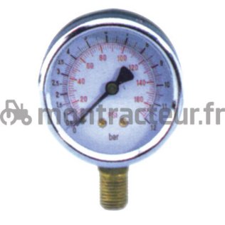 MANOMÈTRE 0-12 BAR Ø 63 - M 1/4'' (BLISTER 1 PIÈCE)