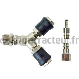 VANNE DOUBLE SORTIE RACCORD RAPIDE