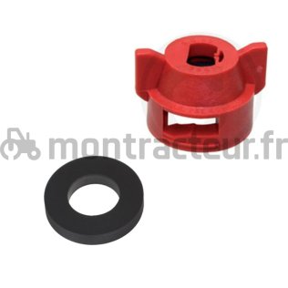 ÉCROU ROUGE 1/4 T. + JOINT 8 MM