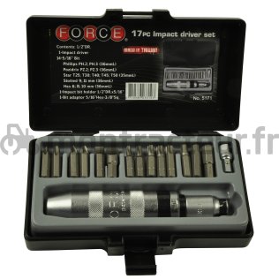 JEU TOURNEVIS A CHOCS + 17 ACCESSOIRES