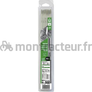ÉLECTRODE ACIER INOX 316L - BLISTER Ø 3.2 MM - 25 PIÈCES